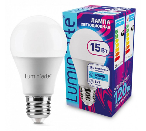 Лампа светодиодная Luminarte E27 15Вт 6500K LSTD-A60-15W6KE27