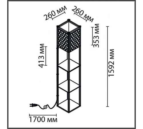 Торшер с полкой Lumion Practic 8091/1F