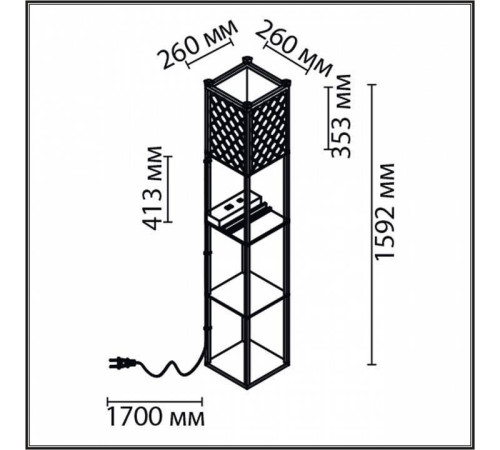 Торшер с полкой Lumion Practic 8093/1F