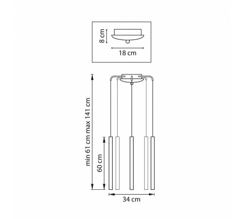 Подвесная люстра Lightstar Tubo L5T747343