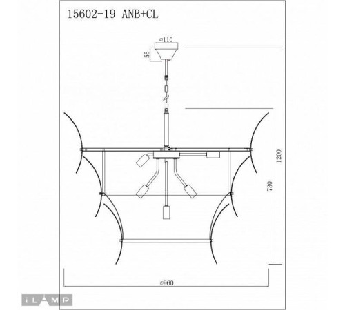 Подвесной светильник iLamp Gramercy 15602-19 ANB+CL