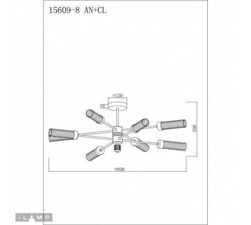 Люстра на штанге iLamp Evolution 15609-8 AN+CL