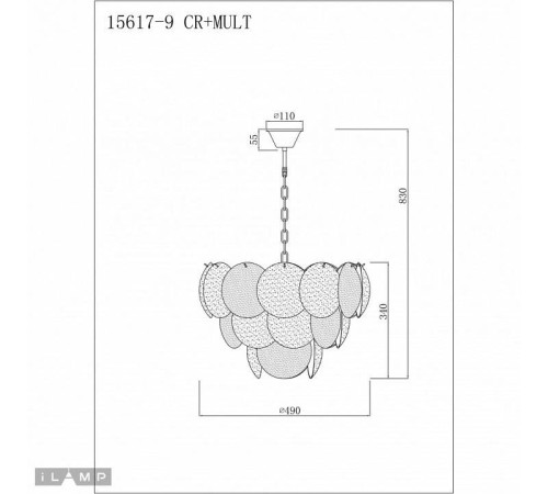 Подвесная люстра iLamp Rivoli 15617-9 CR+MULT