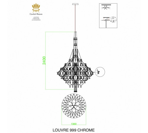 Подвесная люстра iLamp LOUVRE 999 CR