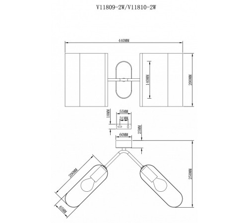 Бра Moderli Metalicana V11810-2W