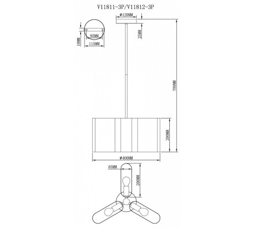 Люстра на штанге Moderli Metalicana V11812-3P