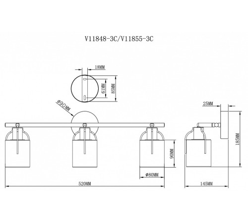 Спот Moderli Inari V11855-3C