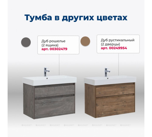 Набор мебели для ванной Aquanet Nova Lite 85 2 ящика Slim Synergy белый глянец 00274174