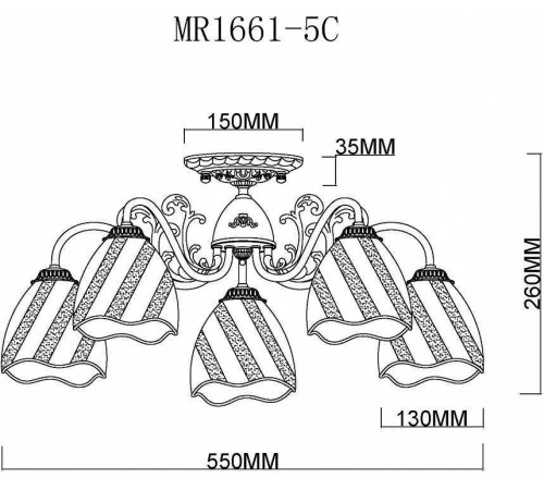 Потолочная люстра MyFar Nicole MR1661-5C