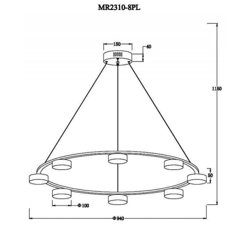 Подвесная люстра MyFar Milla MR2310-8PL