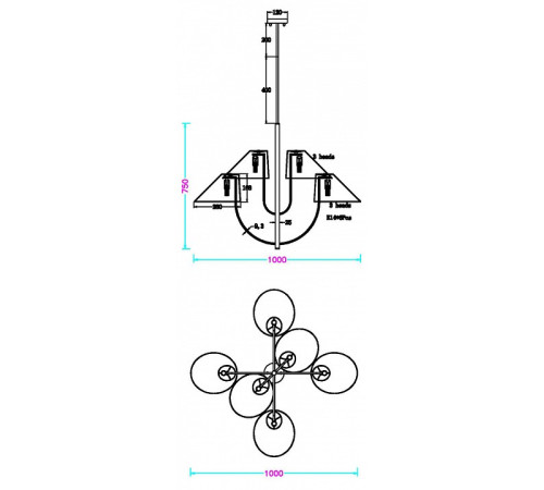 Люстра на штанге MyFar Lukas MR2390-6C