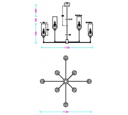 Люстра на штанге MyFar Richard MR2410-8C