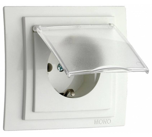 Розетка с заземлением с крышкой Mono Electric Larissa 103-191921-118