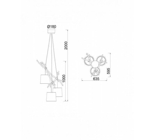 Подвесная люстра Mantra Sabina 6176