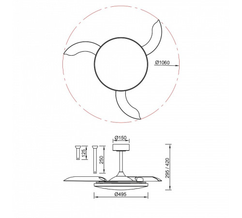 Светильник с вентилятором Mantra SLIM FAN 9006