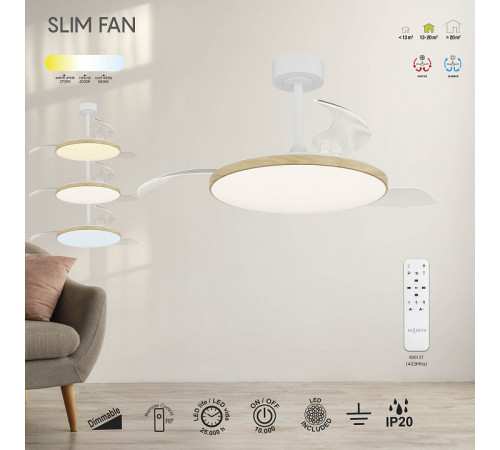 Светильник с вентилятором Mantra SLIM FAN 9007