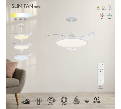 Светильник с вентилятором Mantra SLIM FAN 9008