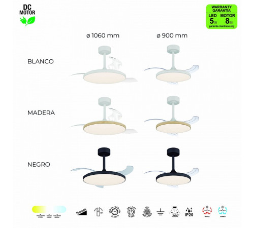 Светильник с вентилятором Mantra SLIM FAN 9009