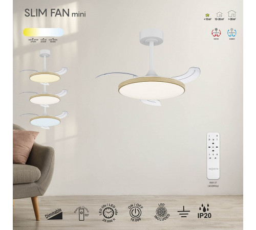 Светильник с вентилятором Mantra SLIM FAN 9009