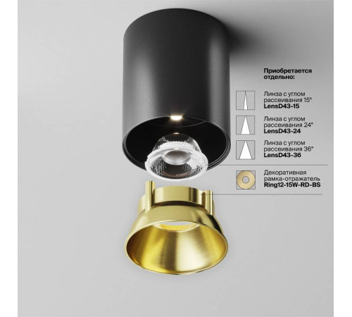 Накладной светильник Maytoni Alfa LED C064CL-12W4K-RD-B
