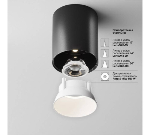 Накладной светильник Maytoni Alfa LED C064CL-12W4K-RD-B