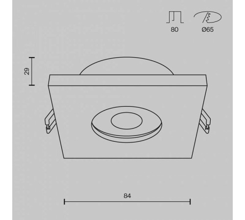 Встраиваемый светильник Maytoni Stark GU10 квадратный DL083-01-GU10-SQ-B