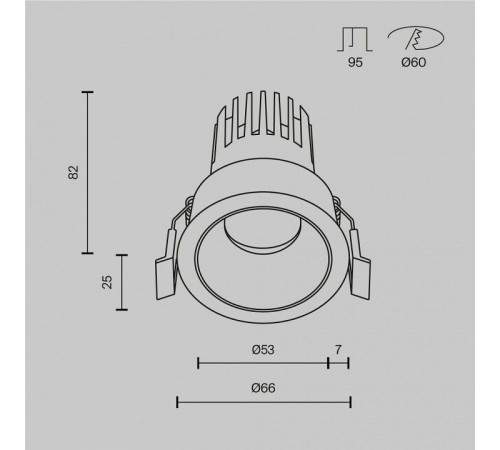 Встраиваемый светильник Maytoni DL115-10W-3K-B