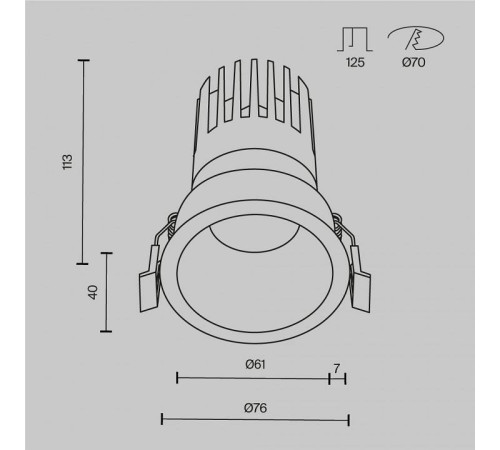 Встраиваемый светильник Maytoni Dip DL118-15W-2.7K-B