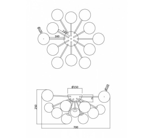 Потолочная люстра Freya Alexis FR5120CL-12G