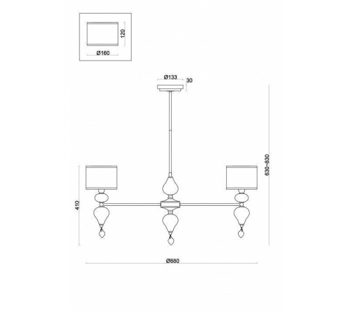 Люстра на штанге Freya Raise FR5369CL-08BS