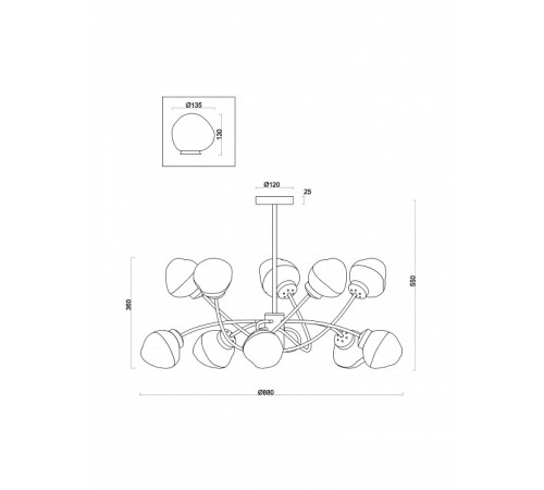 Люстра на штанге Freya FR8017PL-10MG
