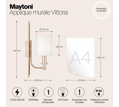 Бра Maytoni Vittoria H005WL-01BG