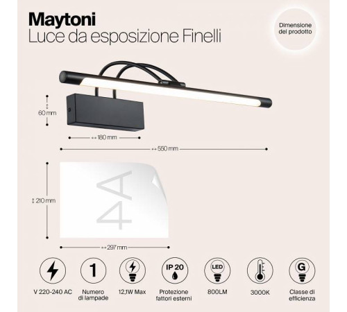 Подсветка для картины Maytoni Finelli MIR004WL-L12B