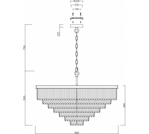 Подвесной светильник Maytoni Revero MOD085PL-16CH