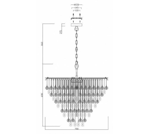 Подвесная люстра Maytoni Linn MOD091PL-09G