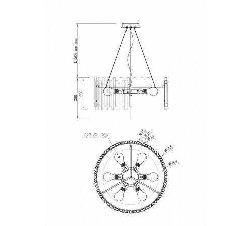 Подвесной светильник Maytoni Coliseo MOD136PL-06BS