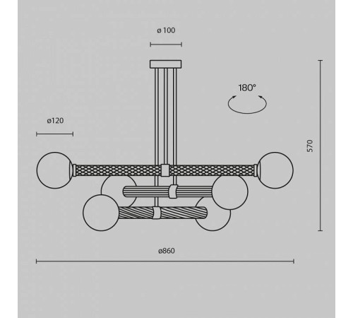Люстра на штанге Maytoni Teatro MOD287PL-06BS