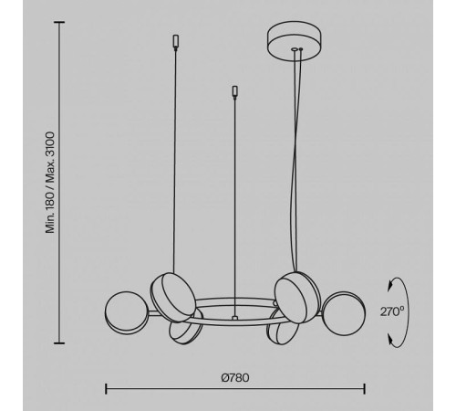 Подвесная люстра Maytoni Mind MOD299PL-L60BC3K