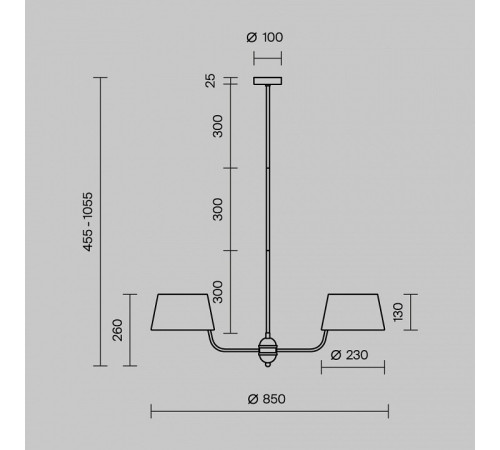 Люстра на штанге Maytoni MOD360PL-06BS