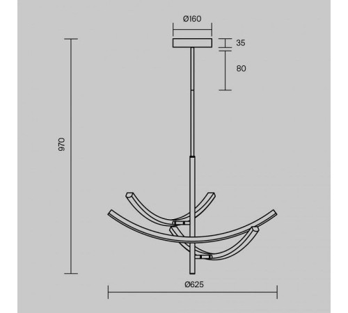 Люстра на штанге Maytoni Wabi MOD428PL-L27BK