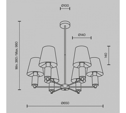 Люстра на штанге Maytoni Lira MOD483PL-06BS