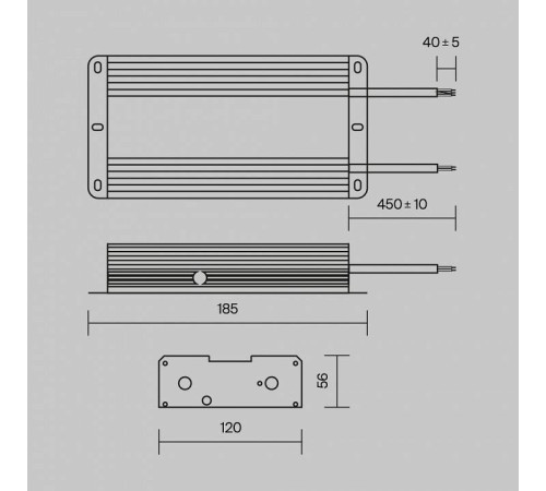 Блок питания с проводом Maytoni Power Supply Magnetic PSL008-480W-48V-IP67