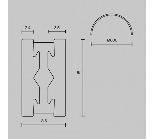 Трек подвесной Maytoni Busbar trunkings Flarity TRX154-SR-D800-PT