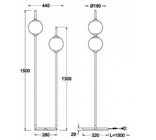 Торшер Maytoni The Sixth Sense Z020FL-L12BS3K