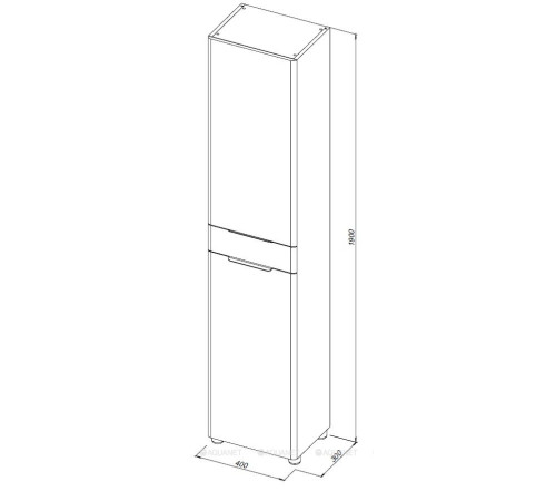 Шкаф-пенал напольный Aquanet Ирис new 40 белый глянец 00342558