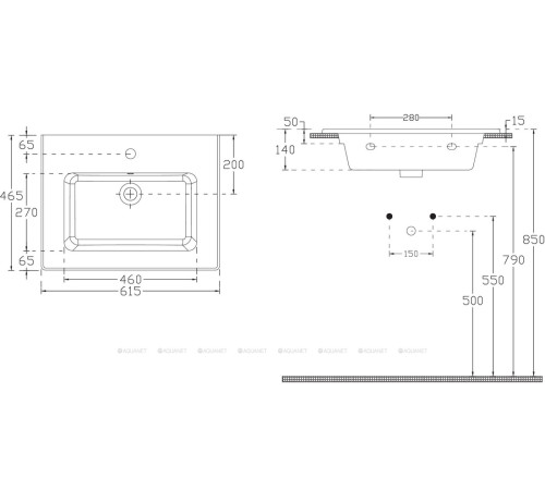 Раковина накладная Allen Brau Fantasy Flat 615х465 мм белый 4.11023.20