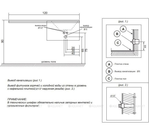 Раковина Dolomite Персона 120 R 00237581