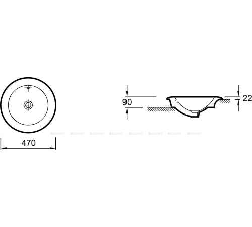 Раковина Jacob Delafon Ronde с хромированной заглушкой белая E1184-00