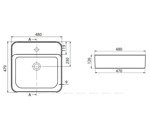 Раковина накладная Allen Brau LIBERTY 2 керамическая 480x479 мм белый 4.32014.20