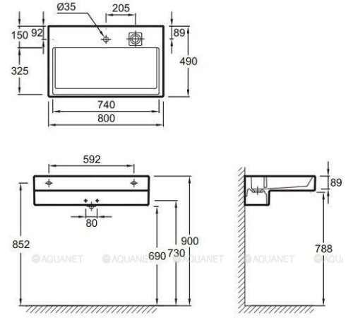 Раковина Jacob Delafon Terrace 80х49 см с подсветкой EXD9112-00